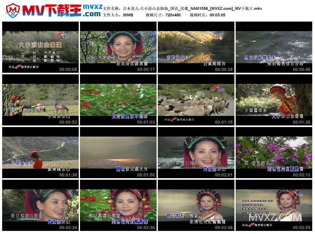 吉木喜儿-大小凉山金灿灿_国语_民歌_NAI01558